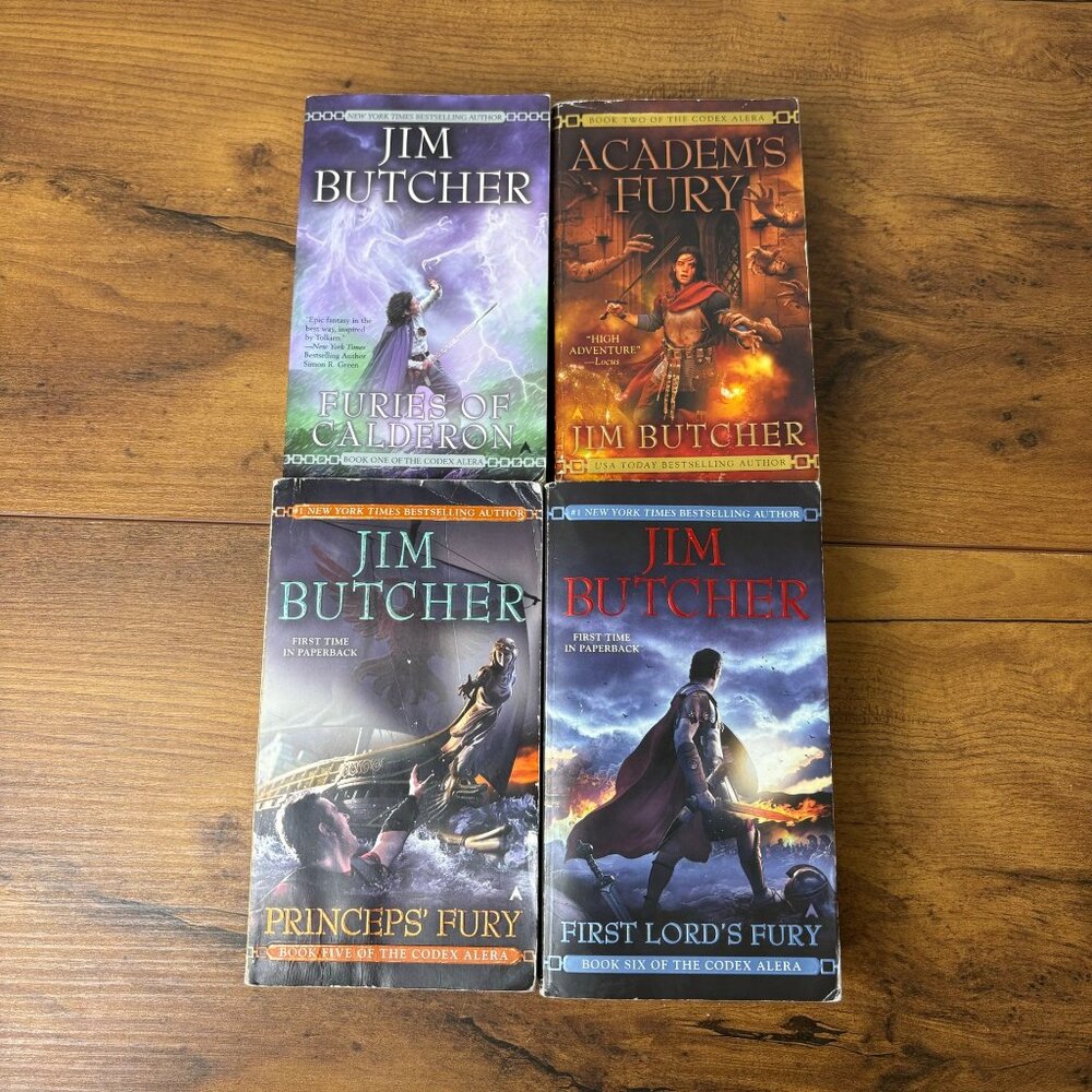 Jim Butcher Codex Alera Series 4 Paperback Books 1,2,5,6  Furies Calderon Academ